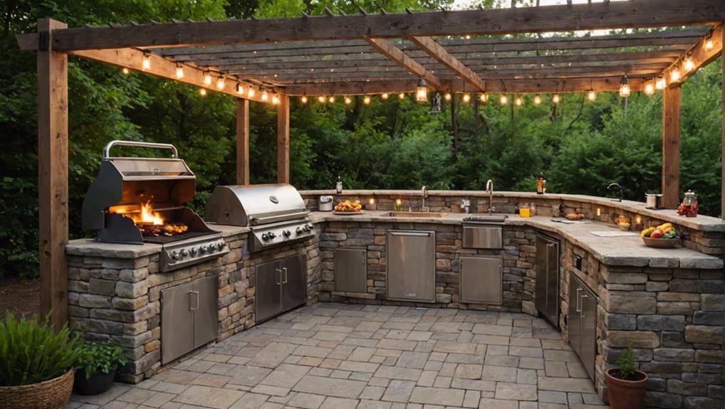 inviting compact outdoor kitchen