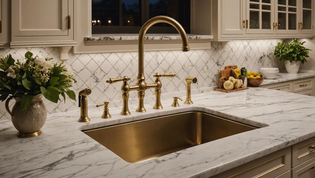 kitchen faucet in brass