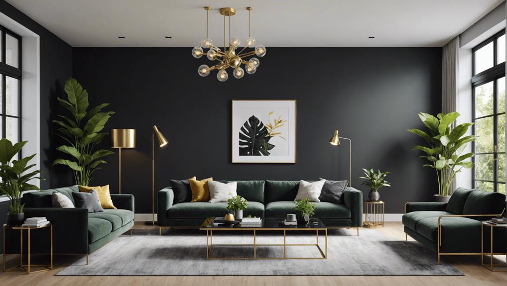 modern black accent walls