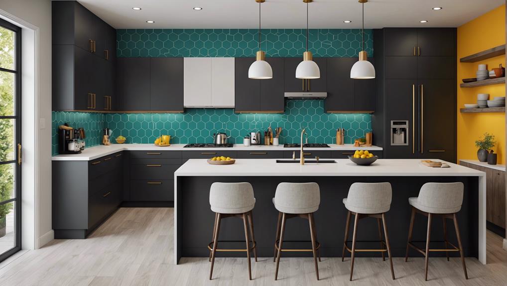 modern kitchen accent wall