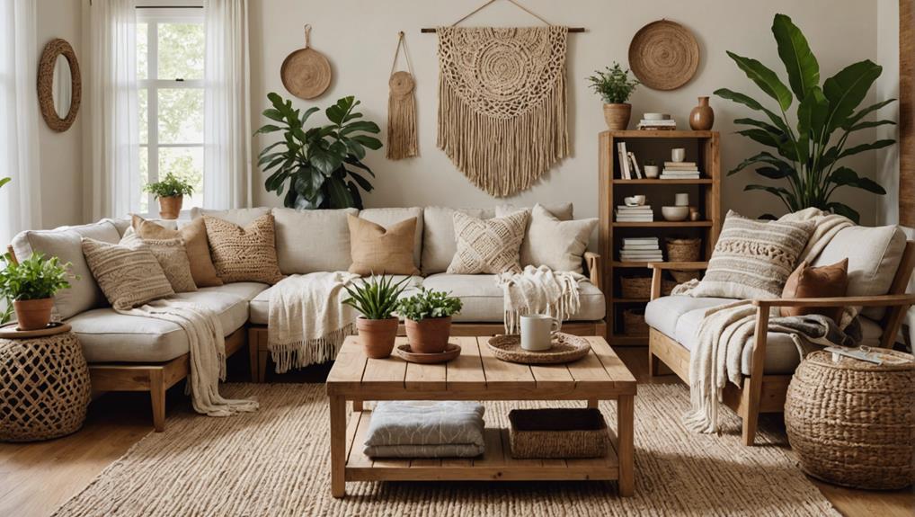 neutral boho living room