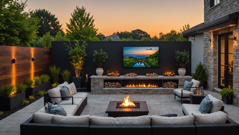 outdoor tv wall design