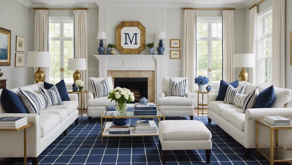 preppy living room design