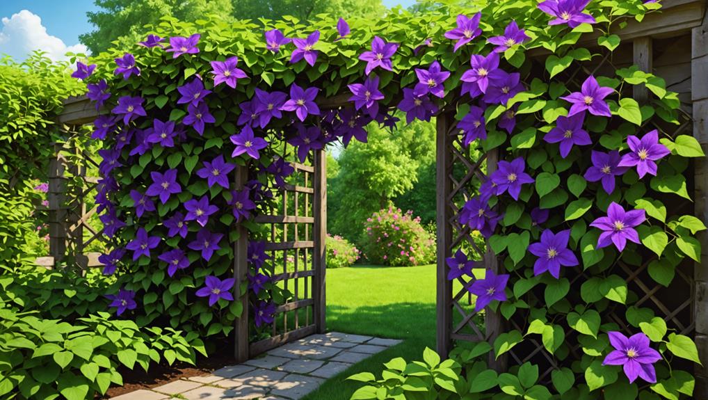 purple clematis climbing vine