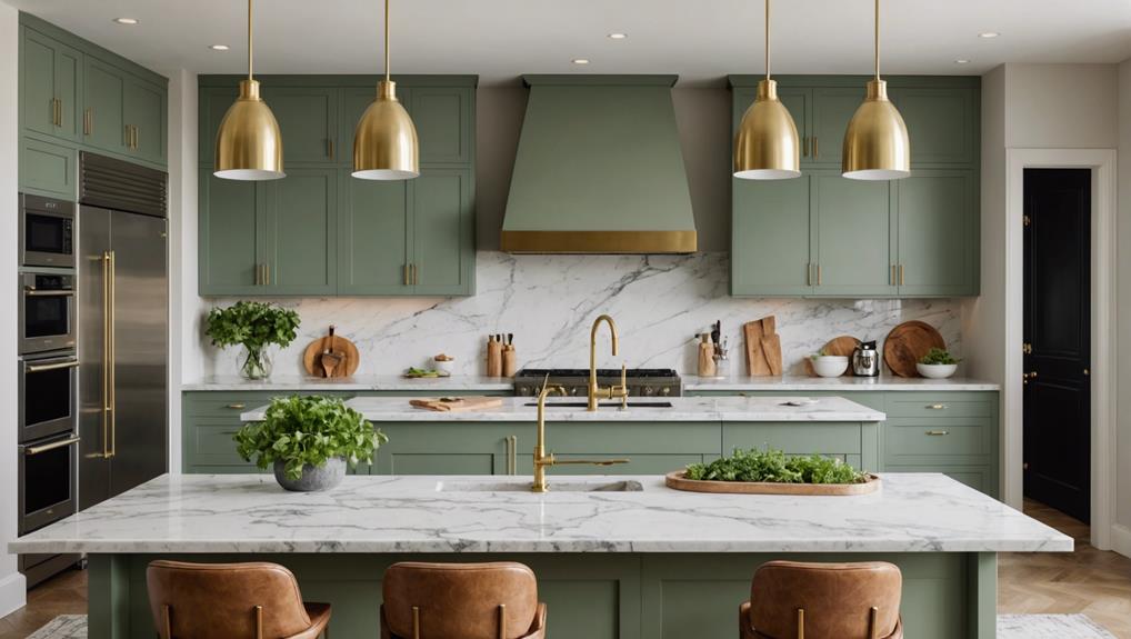 sage green kitchen island