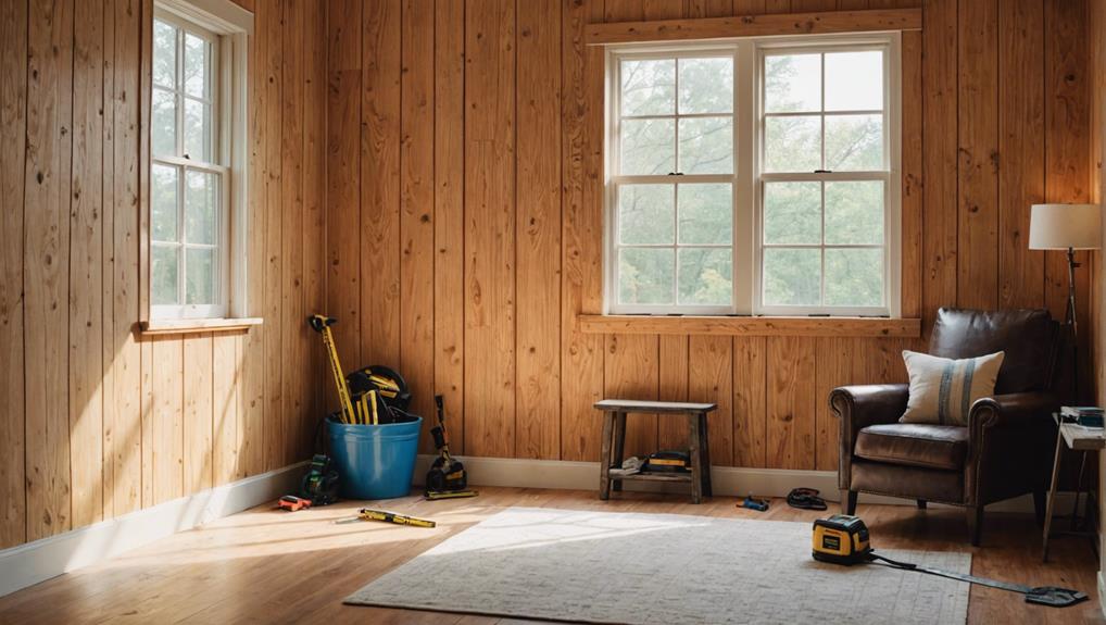 shiplap half wall installation