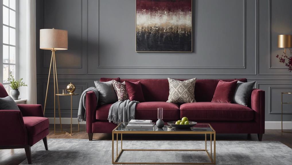 stunning gray burgundy design