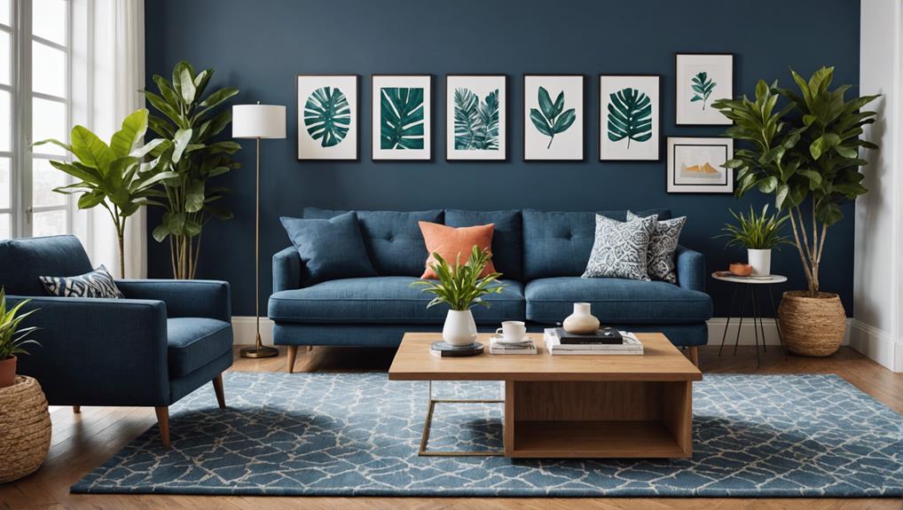 styling a denim blue sofa