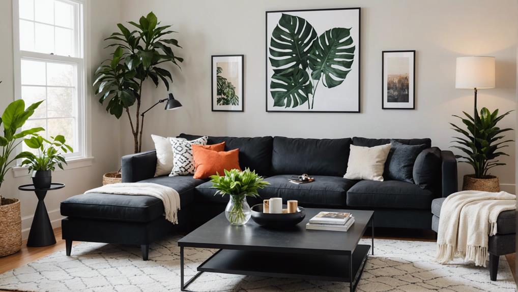 styling black sectional couch