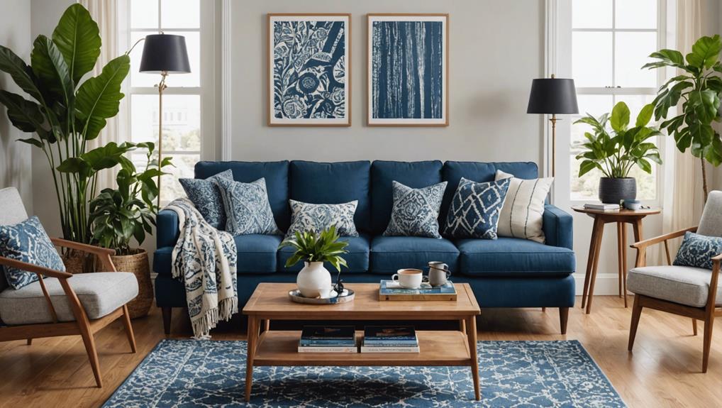 styling blue couch tips