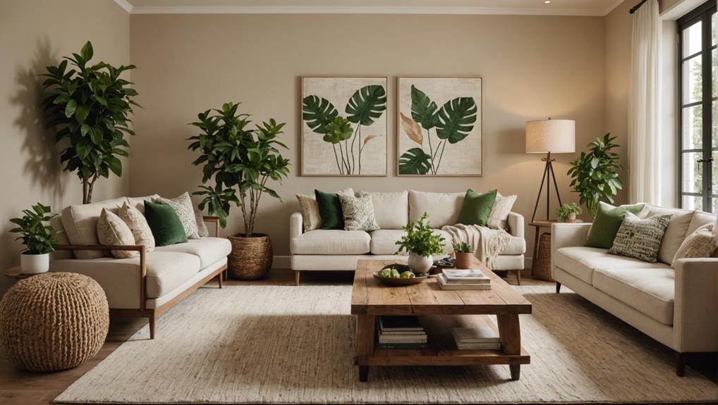 stylish beige living room