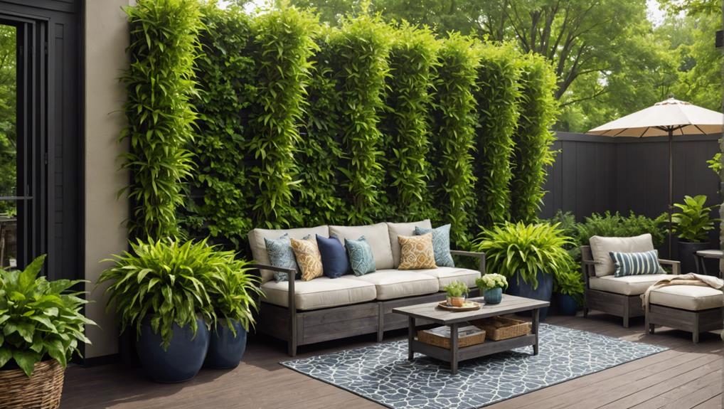 utilize planters for privacy