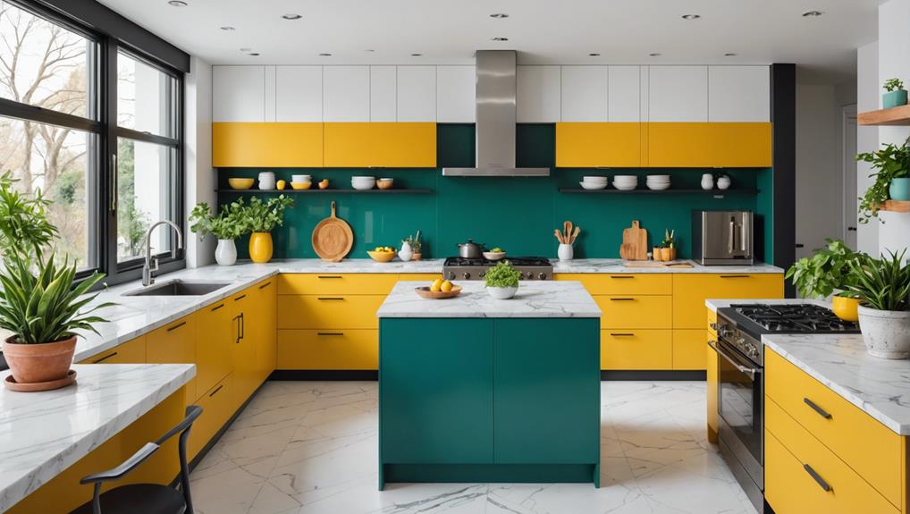 vibrant kitchen cabinet design