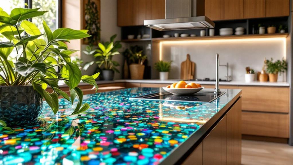 sustainable recycled glass countertops