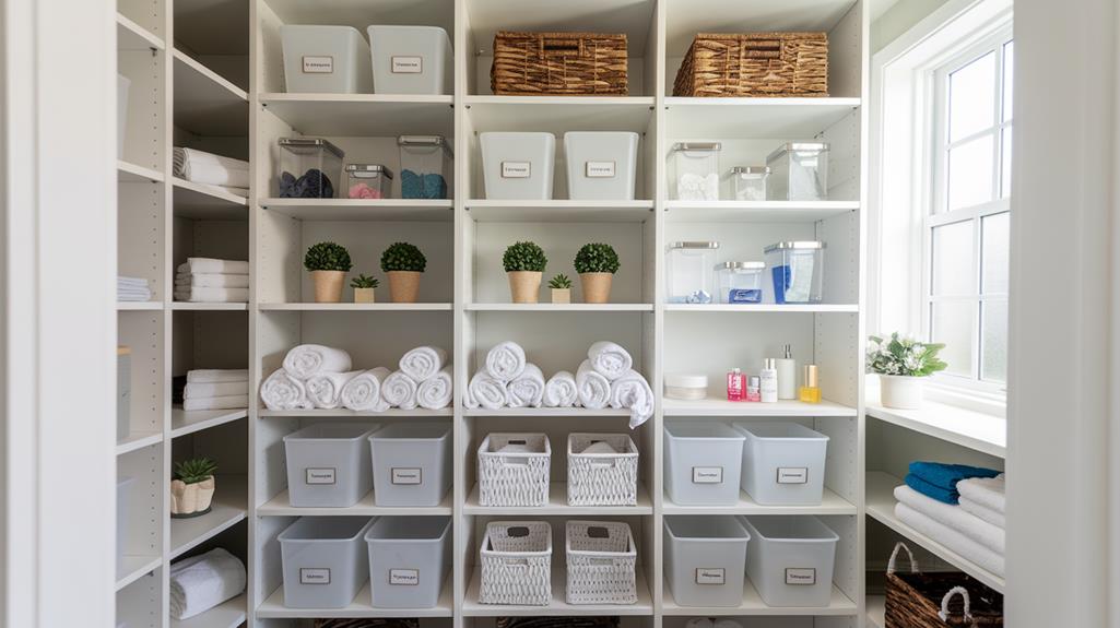 maximize bathroom closet storage