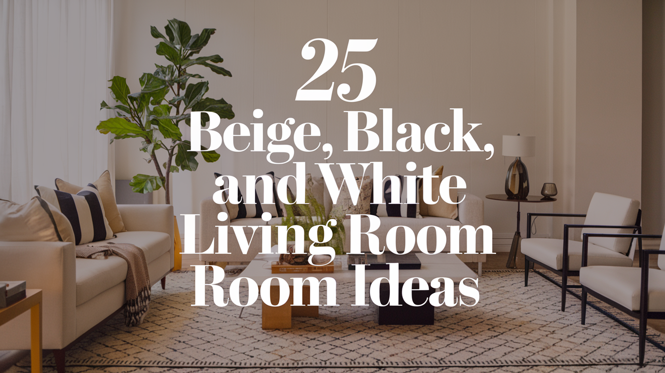 25 Beige, Black and White Living Room Ideas