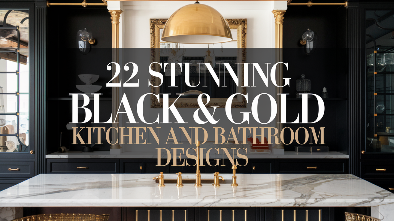 22 Stunning Black & Gold Kitchen and Bathroom Designs