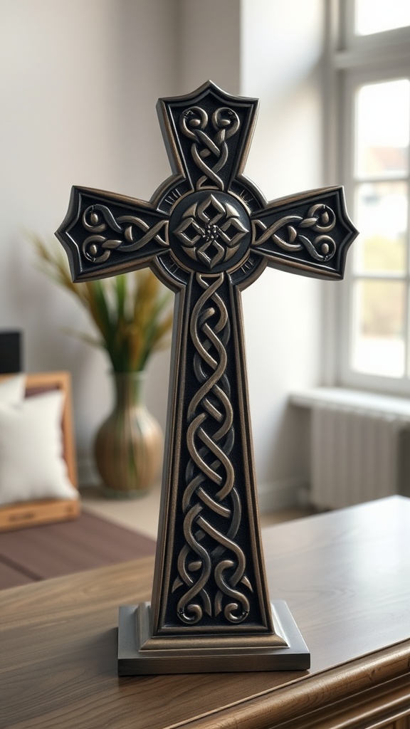 A beautifully designed Celtic cross decor piece