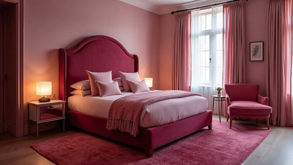 bold burgundy and pink designs