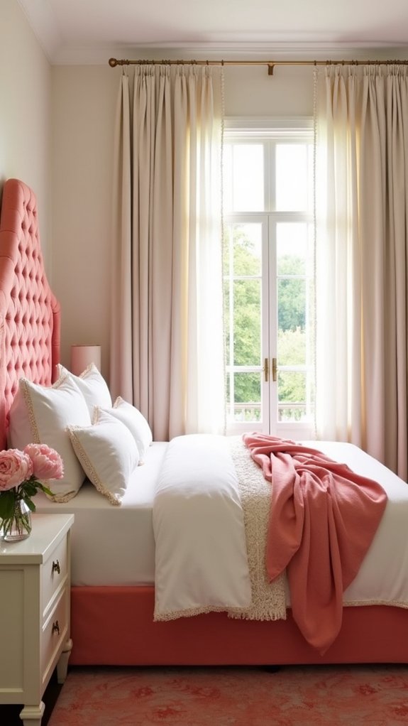 coral and ivory hues