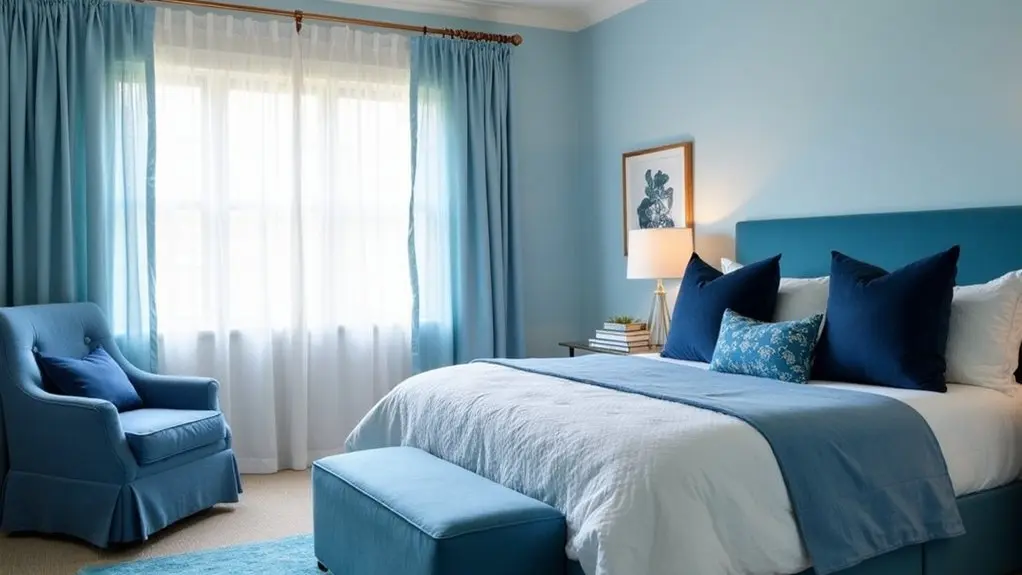 cozy serene blue bedrooms