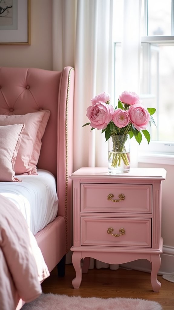 elegant pastel bedside tables