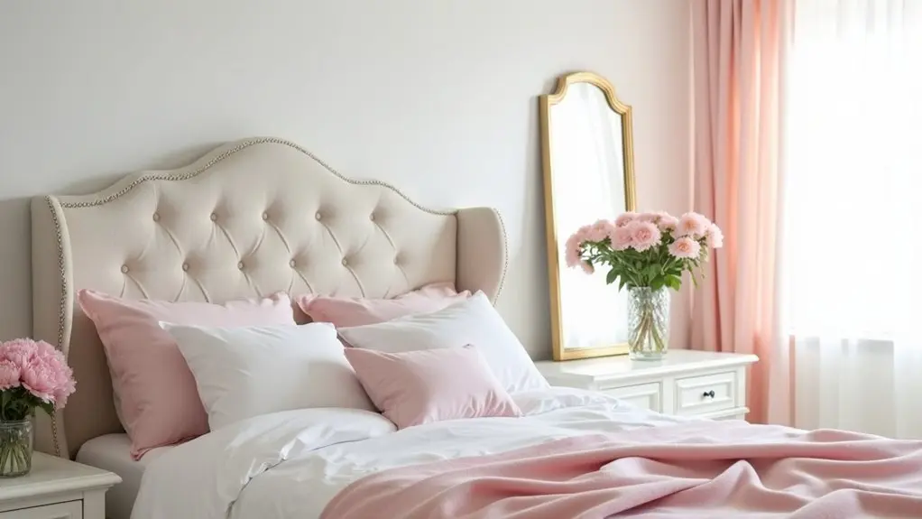feminine pink accent bedrooms