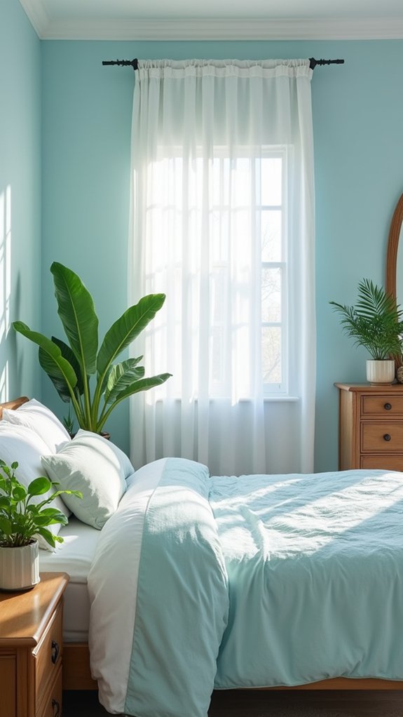 green accents in blue