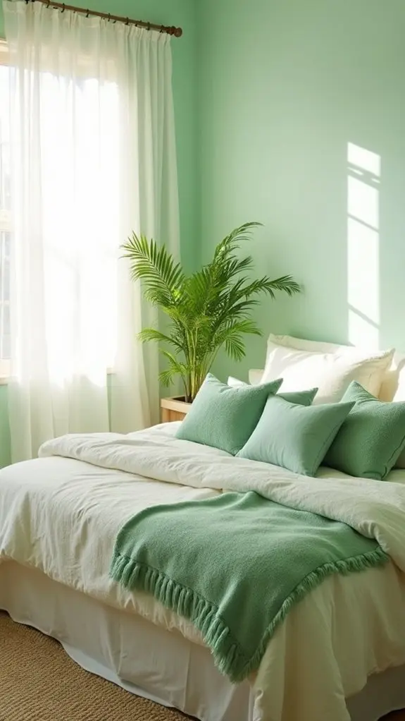 mint green accent pillows