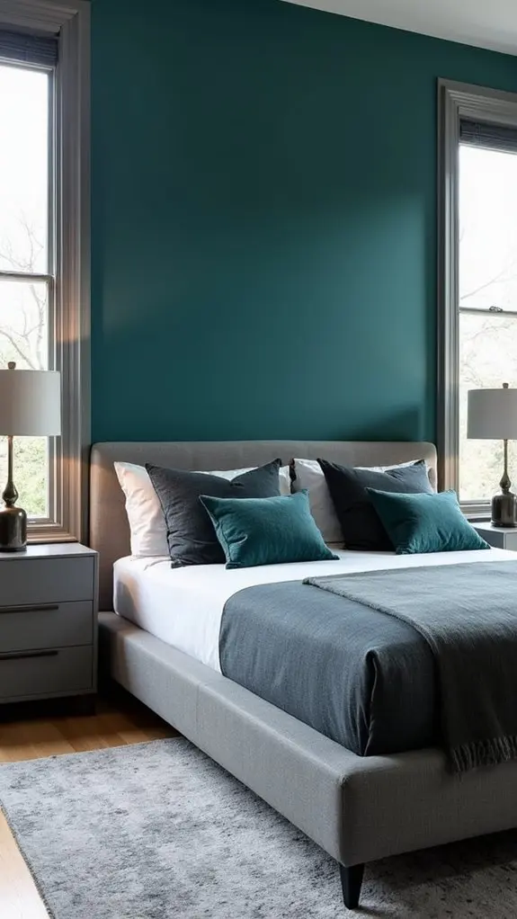 teal feature wall design