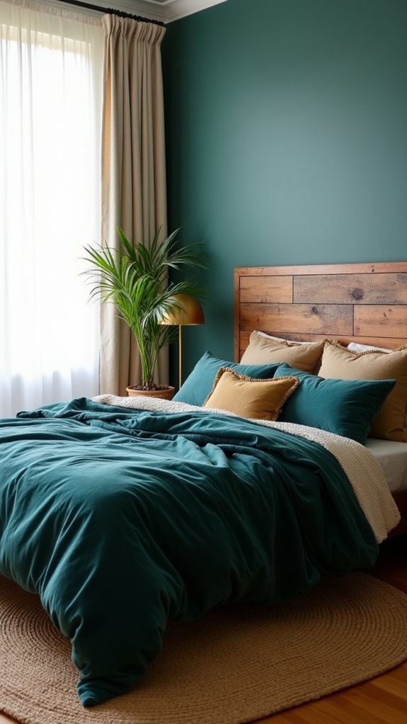teal natural materials embrace